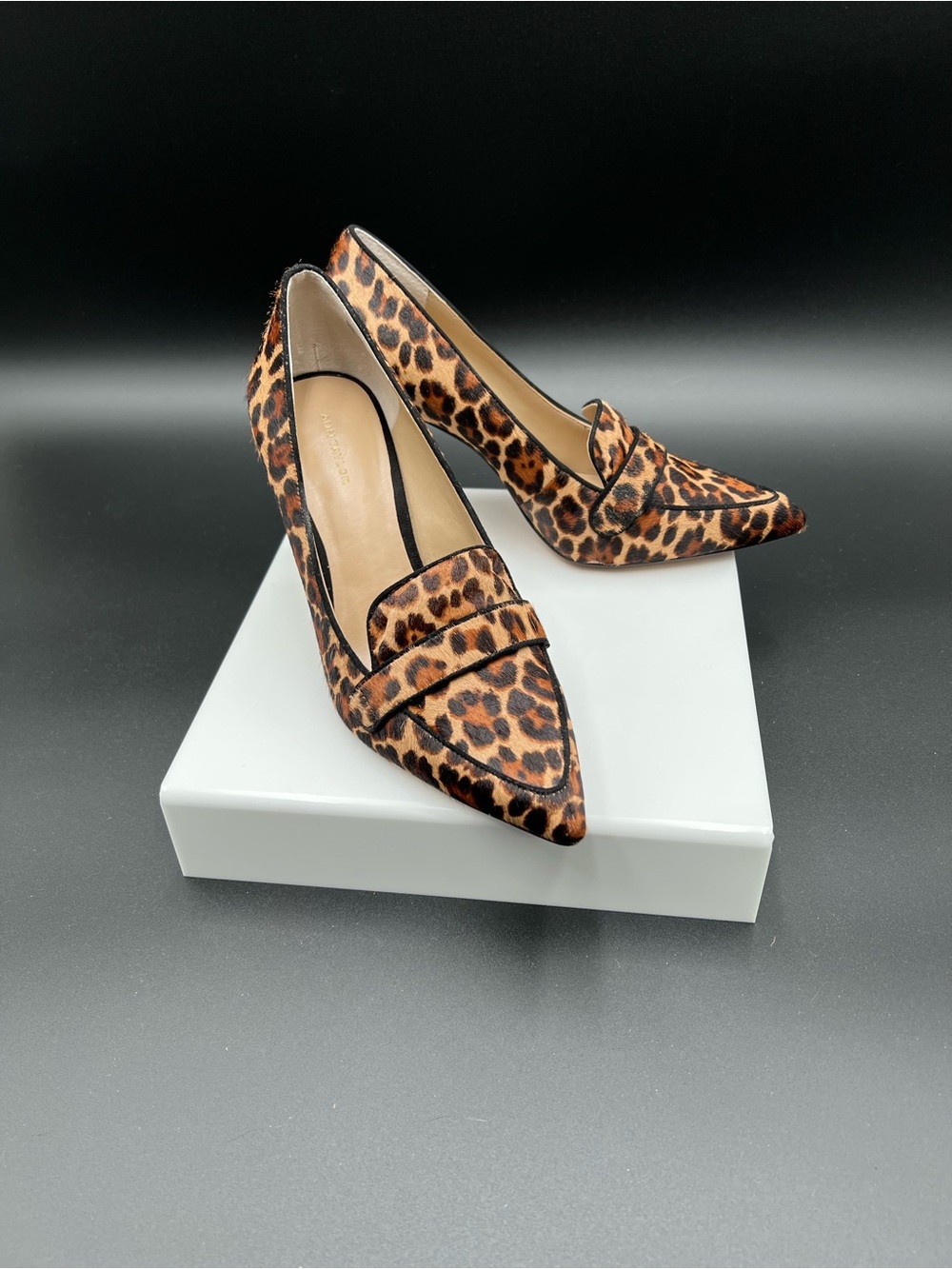 Ann Taylor Leopard Print Pointed Loafer Pumps in Brown and Black